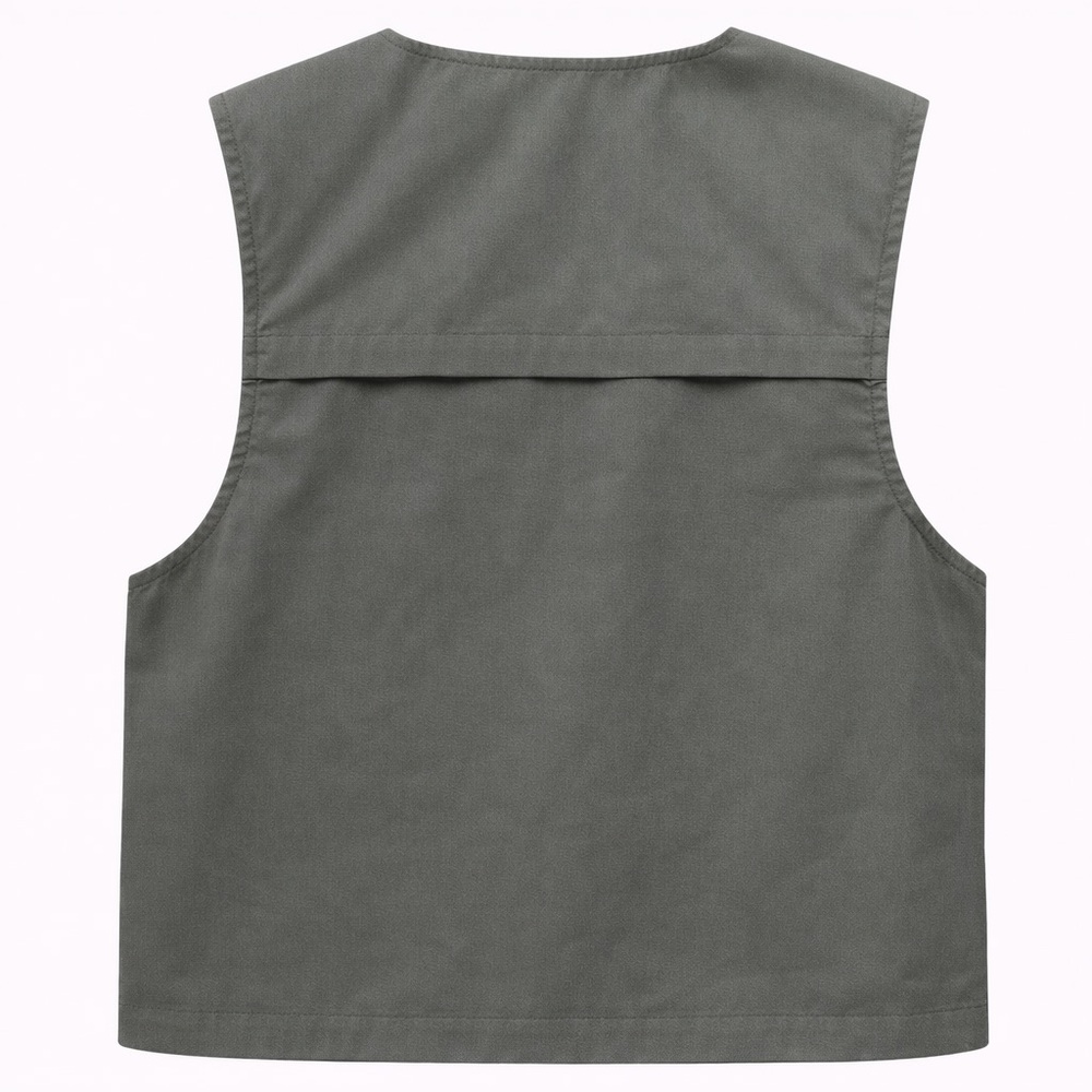 Men's Outdoor Vest - reversible - cream & kaki - Picture 13 of 13